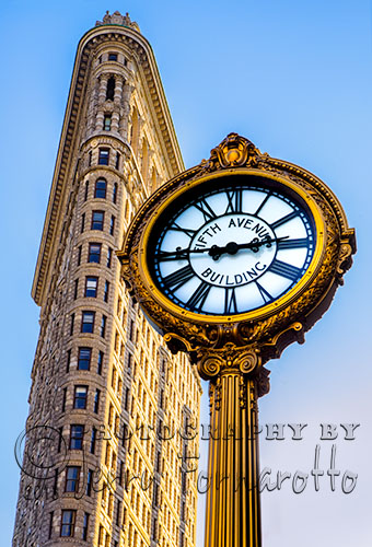 The Flatiron Building is located at the intersections of Fifth Avenue, Broadway and East Twenty-Second Street. This neighborhood of Manhattan is call the Flatiron District after this iconic building. This skyscraper was completed in 1902 and is an official “New York City Landmark”. In 1979 it was added to the “National Register of Historic Places” and in 1989 to the list of “National Historic Landmark”. 