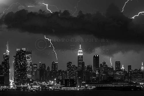 Thunderstorm over New York City.