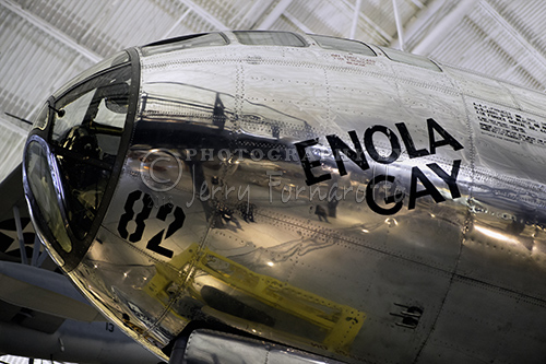 On August 6, 1945 the Enola Gay dropped the first atomic bomb. This Boeing B-29 Superfortress was piloted by Colonel Paul Tibbets. Tibbets name the plane after his mother. The Enola Gay is not on display at the National Air and Space Museum outside of Washington D.C..