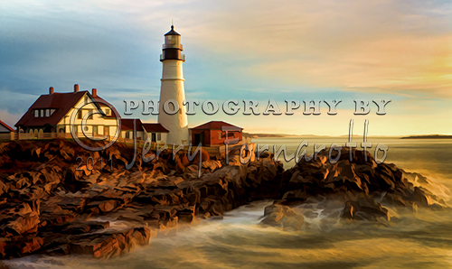 A creative photo of Portland Head Lighthouse.