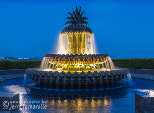 The Pineapple Fountain is located in the Waterfront Park, Charleston, South Carolina.