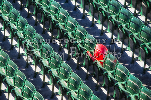 In 1946 the great Red Sox ball player, Ted Williams hit a 502 foot home run in Fenway Park. Williams’ home run is the longest home run ever hit in Fenway. The seat marking the distance was painted red commemorating the feat. The seat is in Section 42, Row 37, Seat 21.