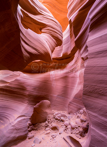 The Lady in the Wind is a beautiful sandstone rock formation found in Lower Antelope Slot Canyon.