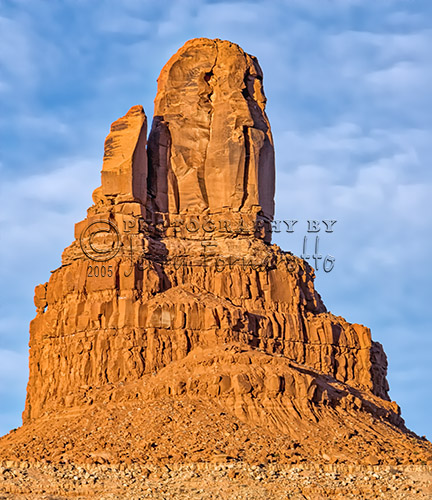 Owl Rock is a spire of Jurassic Age This sandstone butte is about 7 miles north of Kayenta, Arizona.