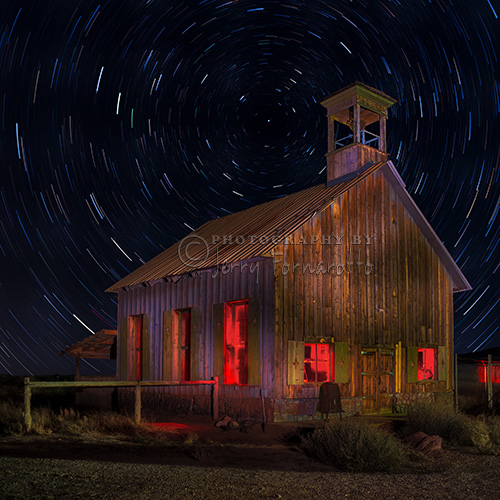 "Moab Schoolhouse Star Trails"