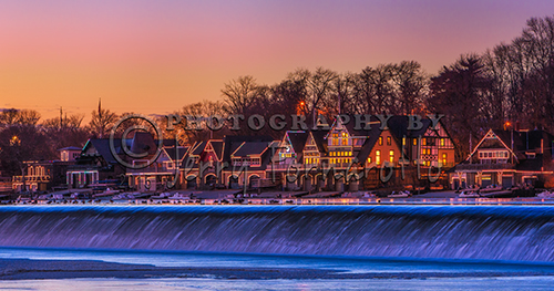 Boathouse Row is located on the Schuylkill River, Philadelphia, Pennsylvania. Some of the clubhouses where build pre-civil war era. Boathouse Row host many regattas starting in early spring and ending late in the fall each year.