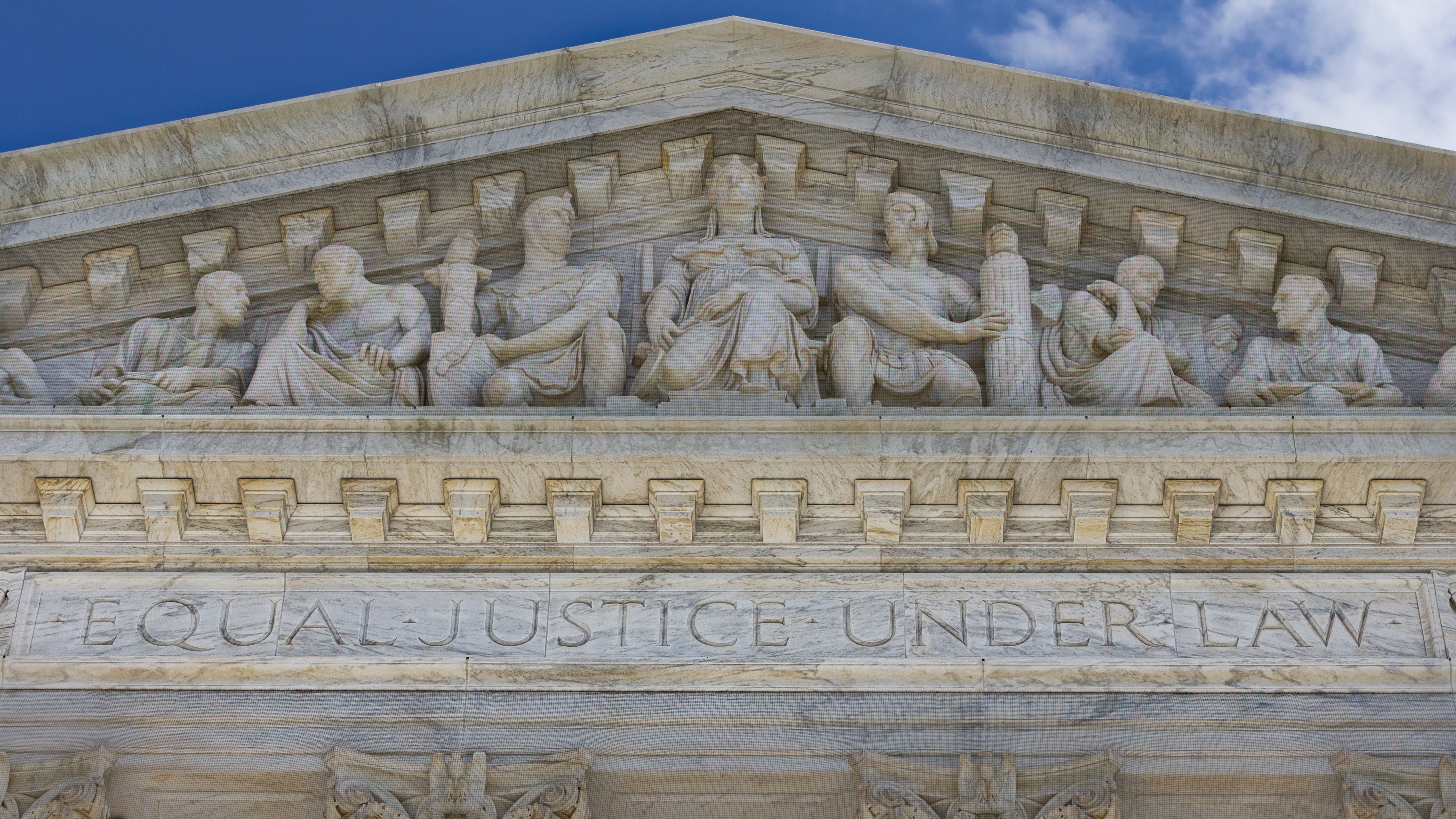 Equal Justice Under Law inscribed on the facade of the Supreme Court Building, Washington, D.C..