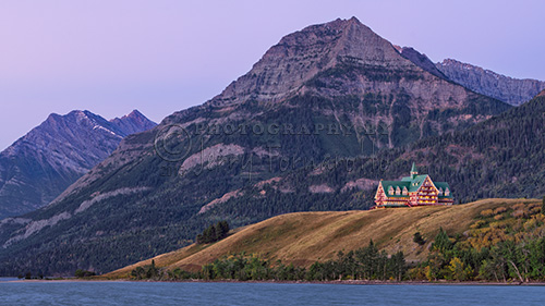 The Prince of Wales Hotel overlooks Waterton Lake. It opened in 1927 by the Great Northern Railway.