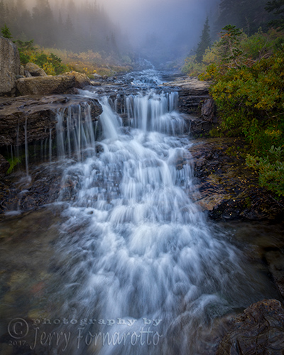 An unnamed waterfall in Glacier National Park.