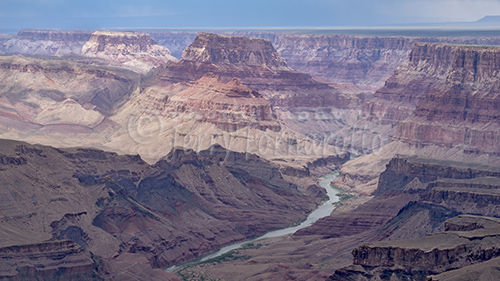 Overview of the Grand Canyon National Park and the Colorado River from the South Rim.