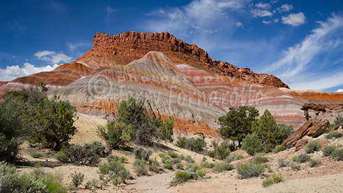 Road 585 travels through the Paria Valley of the Grand Staircase, Utah.