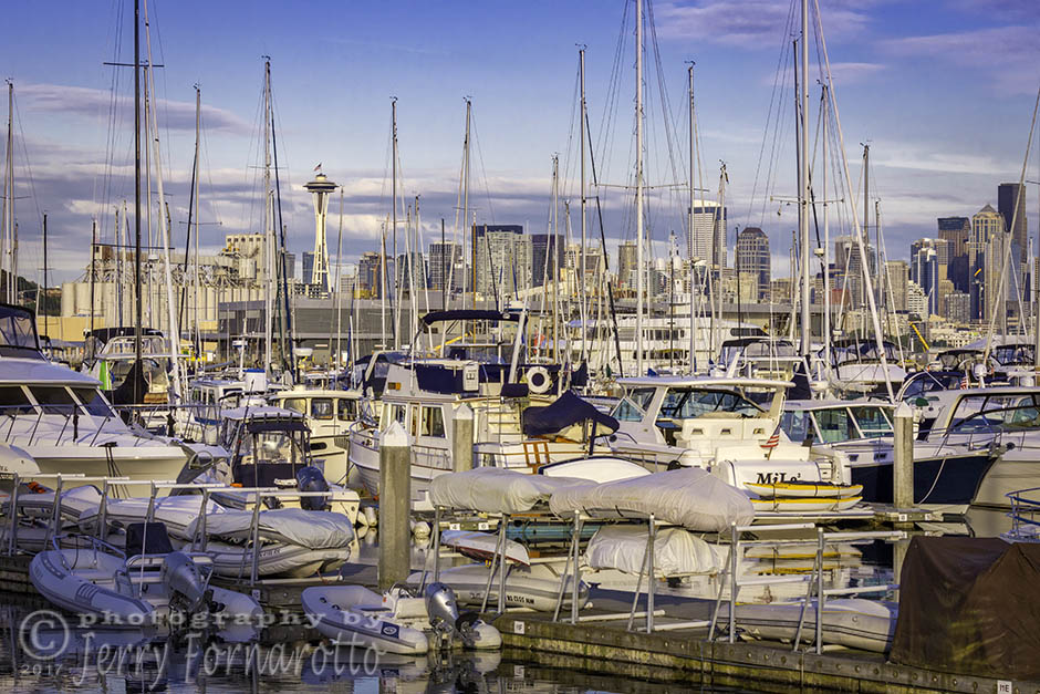 Luxury boats at the Elliot Bay Marina, Seattle Washington. Canon 5D MKIV, Canon 100-400mm set to 100mm, 1/400sec, f16