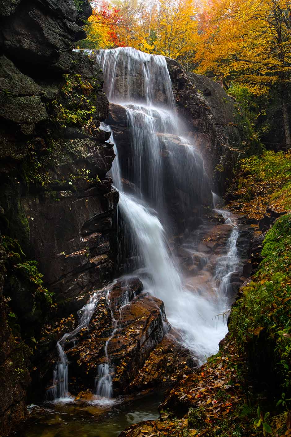 Avalanche Falls, Flume Gorge of Franconia Notch State Park, New Hampshire.