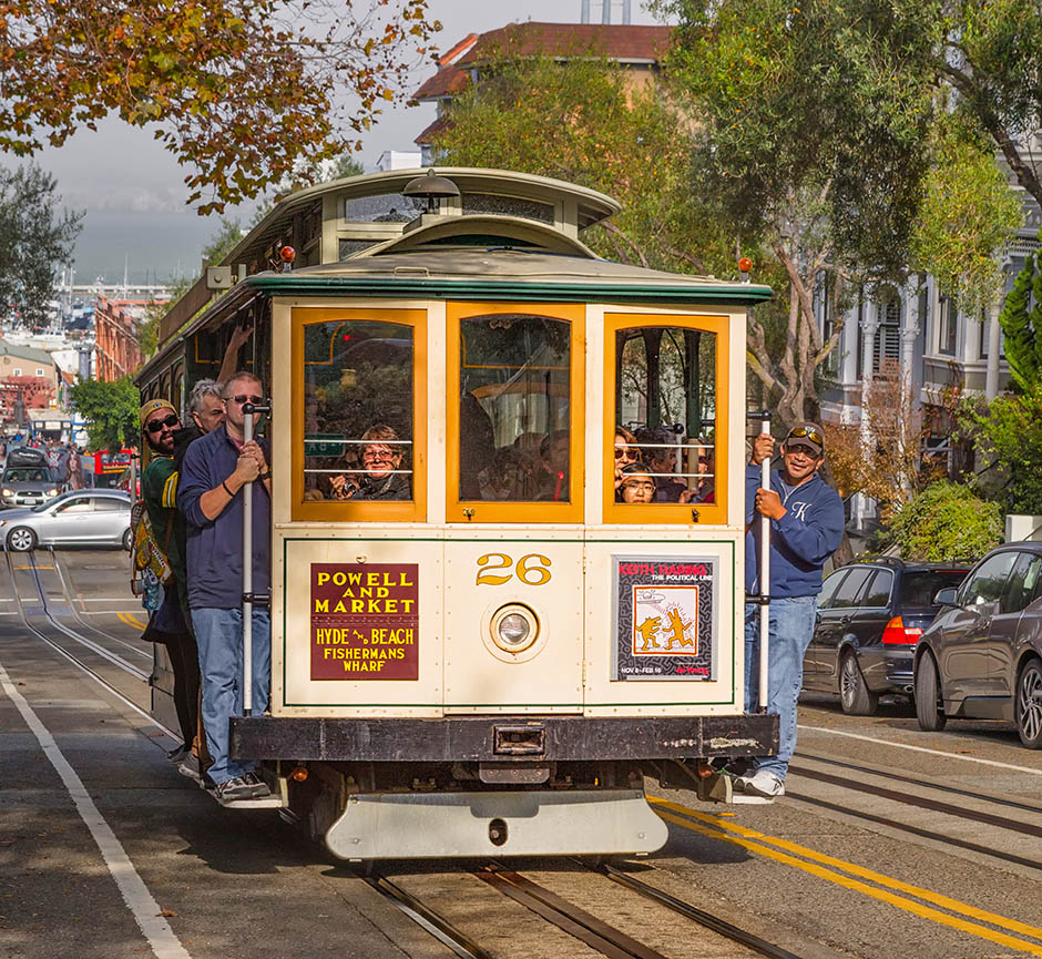 There are three different cable car lines in San Francisco. Many rides consider the Hyde Street incline and decent the most exciting.