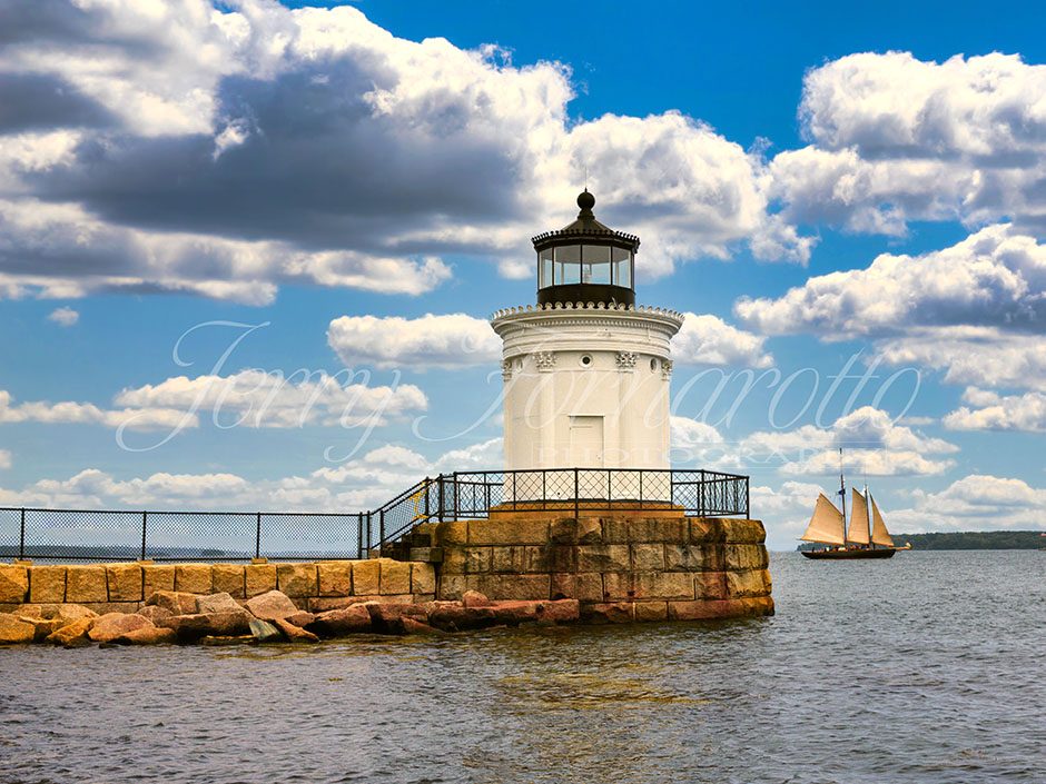 Breakwater Lighhouse and Sailboat
