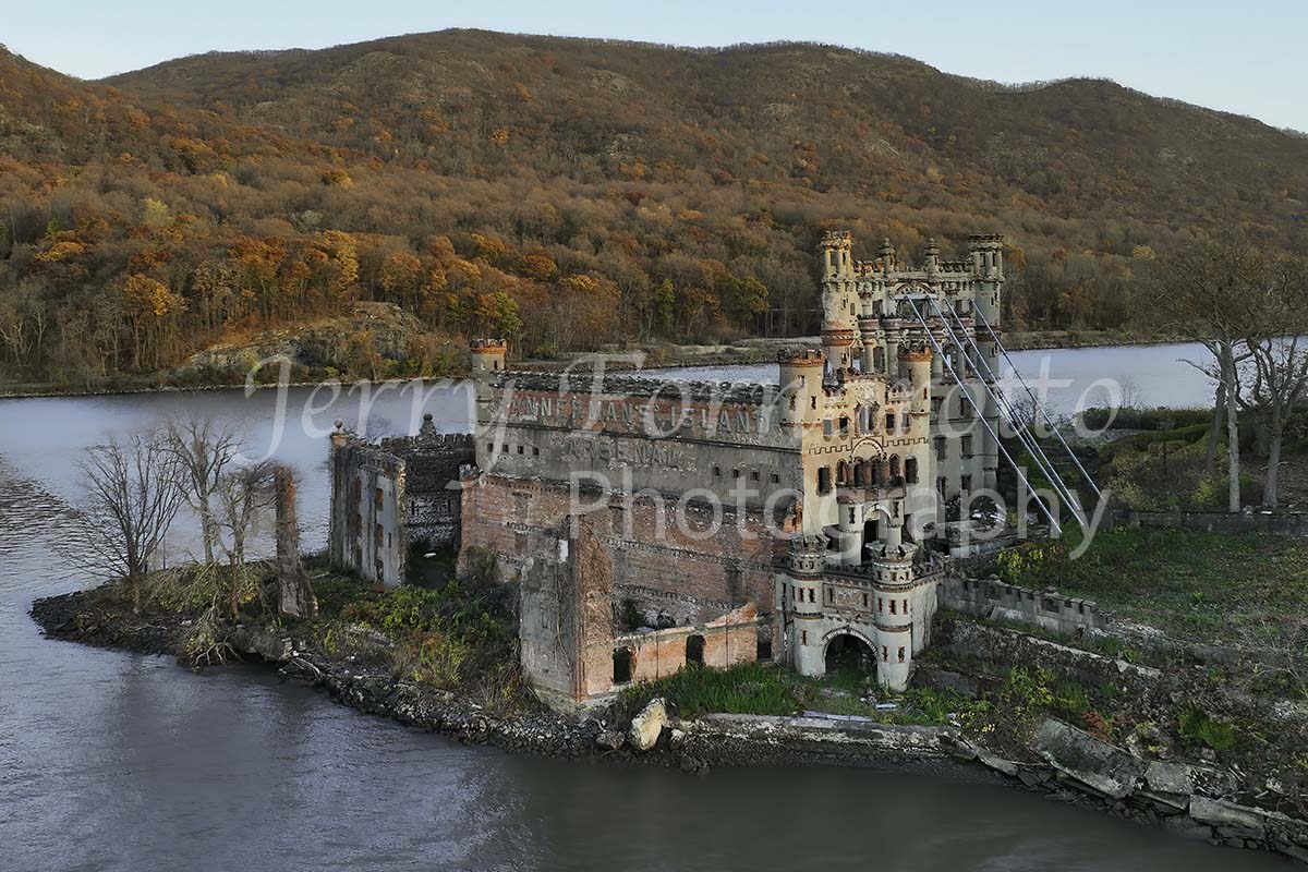 Bannerman Castle Armory on Pollepel Island in the Hudson River, New York.
